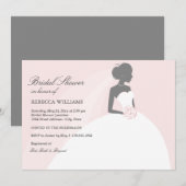 Élégante mariée | Invitation à la douche nuptiale  (Devant / Derrière)