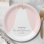 Élégante mariée sur Fête des mariées rose<br><div class="desc">Une mariée dans sa robe mariage sur une rose blanche sur un arrière - plan rose (ou de toute couleur),  fait un bel ajout à votre décor de douche nuptiale. CORRESPONDRE des articles dans notre magasin.</div>