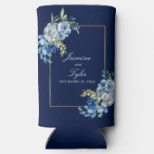 Elegante Marine Blauw Goud Bloemen Custom Wedding (Achterkant)