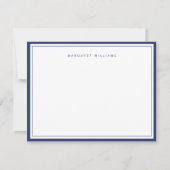 Elegante Marine Blauwe Grens Eenvoudige Minimalist Notitiekaartje (Voorkant)