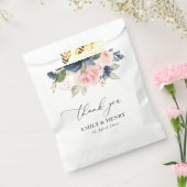 Elegante marine blos bloemenbruiloft bedankt bedankzakje (Gezegeld)