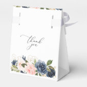 Elegante marine en blos bloemenbruiloftsgunstbox bedankdoosjes (Achterkant)