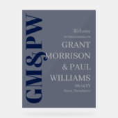 Élégante Marine Grey Initiales Typographie Bienven (Recto)