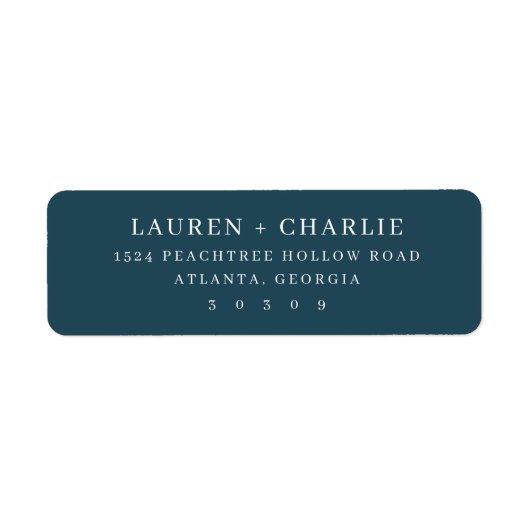 Elegante Marine Minimalist Etiket (Voorkant)