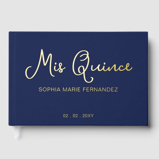 Elégante Marine moderne Gold Quinceañera (Recto)