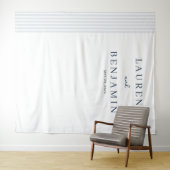 Elegante marine verticale lijnen wandkleed (In Situ (horizontaal))