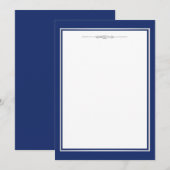 Elegante marineblauw en zilver (Voorkant / Achterkant)