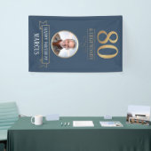 Elegante Marineblauw & Goud 80e & Legendare Verjaa Spandoek (Beurs)