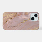 elegante marmer iPhone 15 hoesje (Achterkant horizontaal)