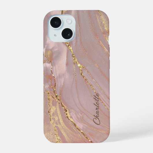 elegante marmer iPhone 15 hoesje (Achterkant)