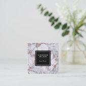 elegante marmer vierkante visitekaartje (Staand voorkant)