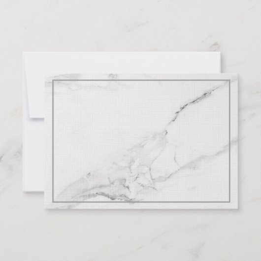 Elegante marmeren en krans bruiloft reactie kaart (Achterkant)