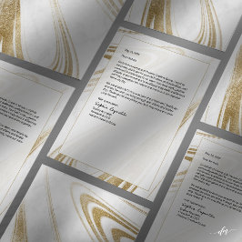 Elegante marmeren gouden briefhoofd