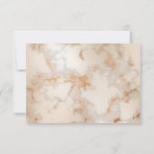 *~* Elegante Marmeren Gouden Vein AR2 Huwelijk RSV RSVP Kaartje (Achterkant)