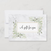 Elegante marmeren groene bloemencadeaubon (Voorkant)