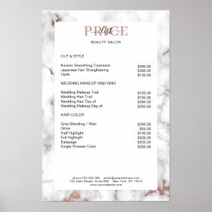Elegante Marmeren Prijslijst Poster