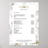 Elegante marmeren prijstafelposter poster (Voorkant)