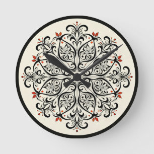 Elegante Marokkaanse Zellige-wandklok Ronde Klok