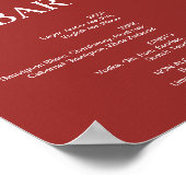 Elegante Maroon Christmas Wedding Bar Poster (Hoek)