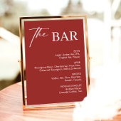 Elegante Maroon Christmas Wedding Bar Poster