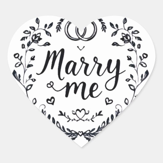 Elegante "Marry Me" Hart bruiloft Sticker 💍✨👰 (Voorkant)