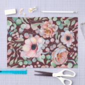 Elegante Marsala Blush Anemone Bloemen Bruiloft Tissuepapier (Craft)