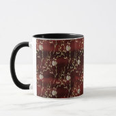 Elégante Marsala bordeaux florale Mug noir (Gauche)