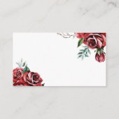 Elegante Marsala Red Rose Rustieke bruiloft QR RSV Informatiekaartje (Achterkant)