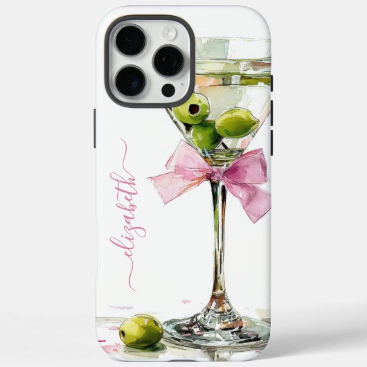 Elegante Martini Monogram Case-Mate iPhone Case (Achterkant)