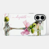 Elegante Martini Monogram Case-Mate iPhone Case (Achterkant (horizontaal))