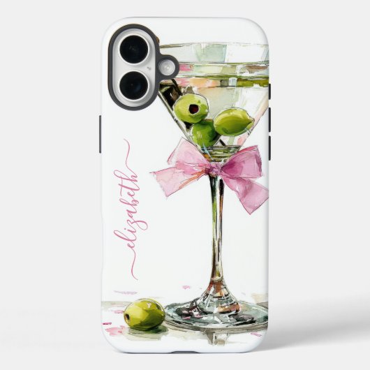 Elegante Martini Monogram Case-Mate iPhone Case (Achterkant)
