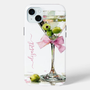 Elegante Martini Monogram iPhone 15 Mini Hoesje