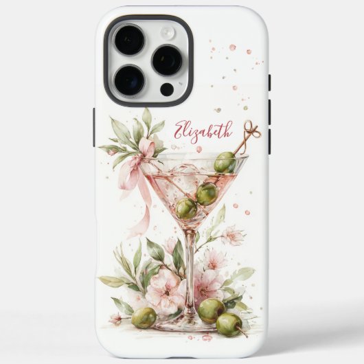Elegante Martini Monogram Case-Mate iPhone Case (Achterkant)