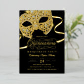 Elégante mascarade or Quinceanera Invitation (Debout devant)