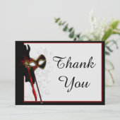 Elegante Masquerade Dank u Kaart (Staand voorkant)