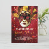 Elegante Masquerade Uitnodiging (Staand voorkant)