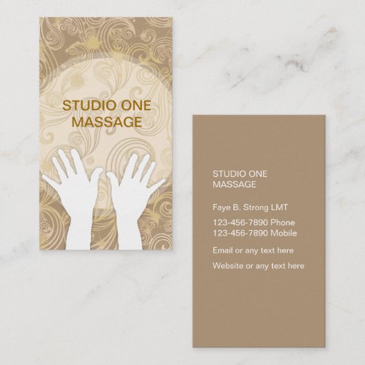 Elegante massage Visitekaartjes (Voorkant / Achterkant)
