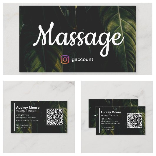 Elegante massagetherapeut Wellness Professionals Visitekaartje