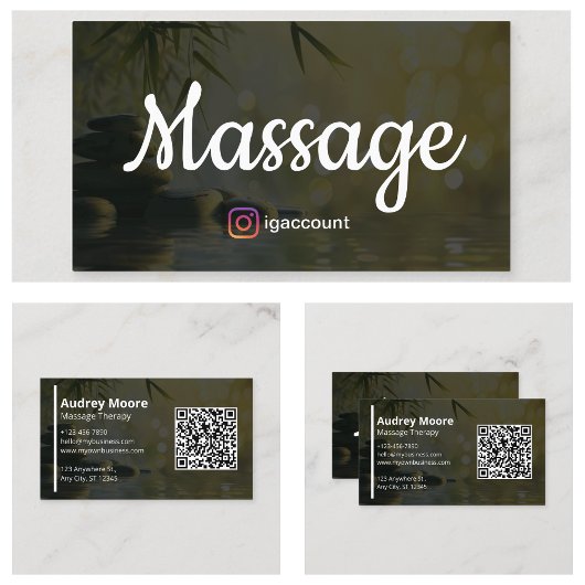 Elegante massagetherapie Sjablonen Visitekaartje