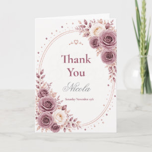 Elegante Mauve Sweet 16 Bedankkaart
