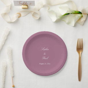 Elegante Mauve Trouwpapier Borden Papieren Bordje