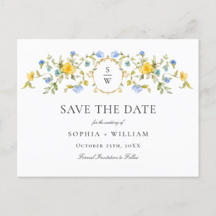 Elegante Meadow Wildflowers Bruiloft Save the Date Briefkaart