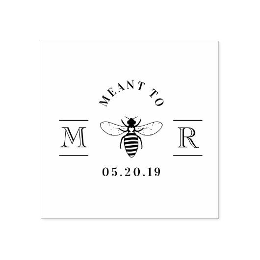 Elegante 'Meant to Bee' honing bruiloft favor Rubberstempel (Afrduk)