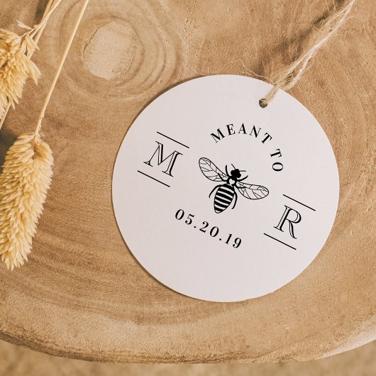 Elegante 'Meant to Bee'-Huwelijksgunst met Honing Rubberstempel