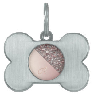 Élégante Médaille Ronde Monogramme en Or Rose pour