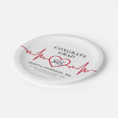 Elegante medische afstudeerfeest papieren bordje (Gekanteld)