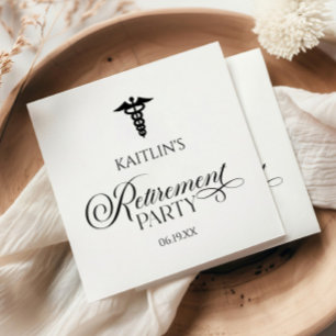 Elegante medische caduceus pensioen partij servet