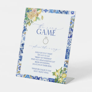 Elegante Mediterraan Citroen Bloem The Ring Game Reclamebord Met Voetstuk