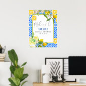 Elegante Mediterraanse citroen bruidsdouche welkom Poster (Thuiskantoor)