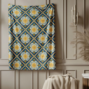 Elegante mediterrane kustgeïnspireerde patronen fleece deken